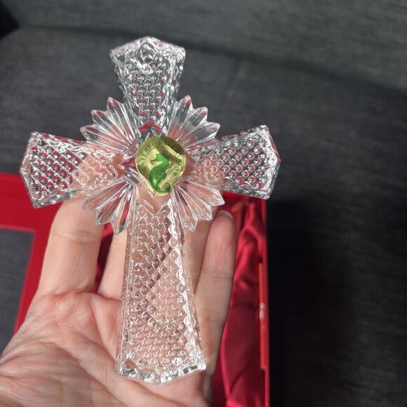 Waterford Crystal Annual Cross Ornament 2014 #164574 Boxed Enhancer - Picture 1 of 11
